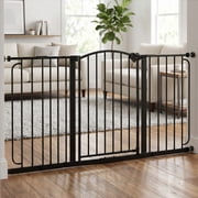 Regalo Extra Wide 58  Arched D cor Baby Safety Gate with Extensions, Pressure-Mounted for Doorways & Bottom of Stairs, Dark Bronze