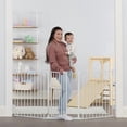 thumbnail interactive-video image 1 of Regalo 76 Inch Super Wide Baby Gate, 3-Panel Baby Safety Gate, Configurable, Age Group 6 to 24 Months, 1 of 14