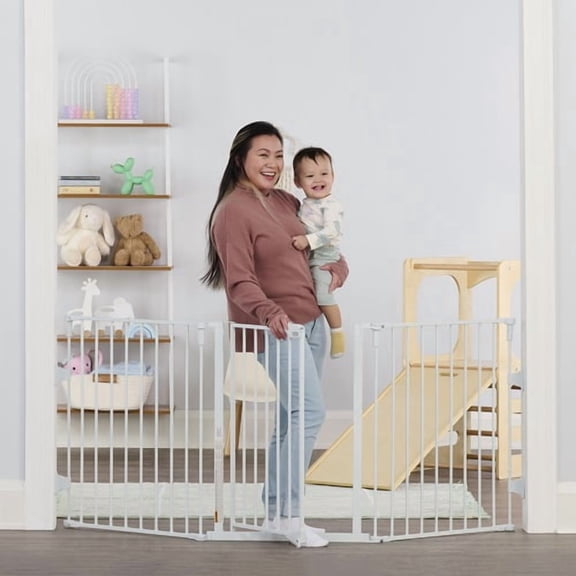 Regalo 76 Inch Super Wide Baby Gate, 3-Panel Baby Safety Gate, Configurable, Age Group 6 to 24 Months