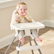Regalo Baby Basics High Chair with Removable Tray and 5-Point Harness for Ages 6-36 Months, White