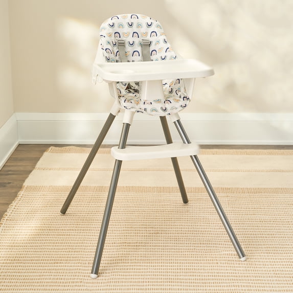 Regalo Baby High Chair with Attachable Tray and 5-Point Harness, 6-36 Months, Rainbow Print