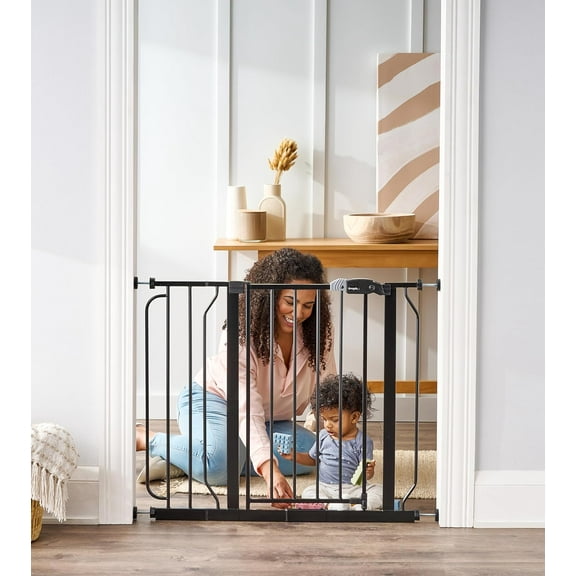 Regalo Easy Step 38.5-Inch Wide Walk Thru Baby Gate, Black, Metal