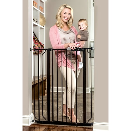 Regalo Easy Step Extra Tall Walk Thru Baby Safety Gate, Fits Openings 29-36.5 Inches, Black