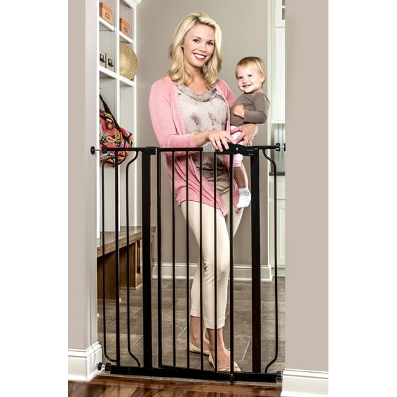 Regalo Easy Step Extra Tall Walk Thru Baby Safety Gate, Fits Openings 29-36.5 Inches, Black