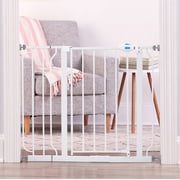 Regalo Extra Wide Walk-Through Baby Gate with Door, 29.5-38.5 in, White, Ages 6-24 Months