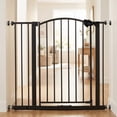 thumbnail interactive-video image 1 of Regalo Extra Wide Arched Décor Baby Safety Gate, Bronze, Ages 6-24 Months, Fits Openings 29-35in, 1 of 11