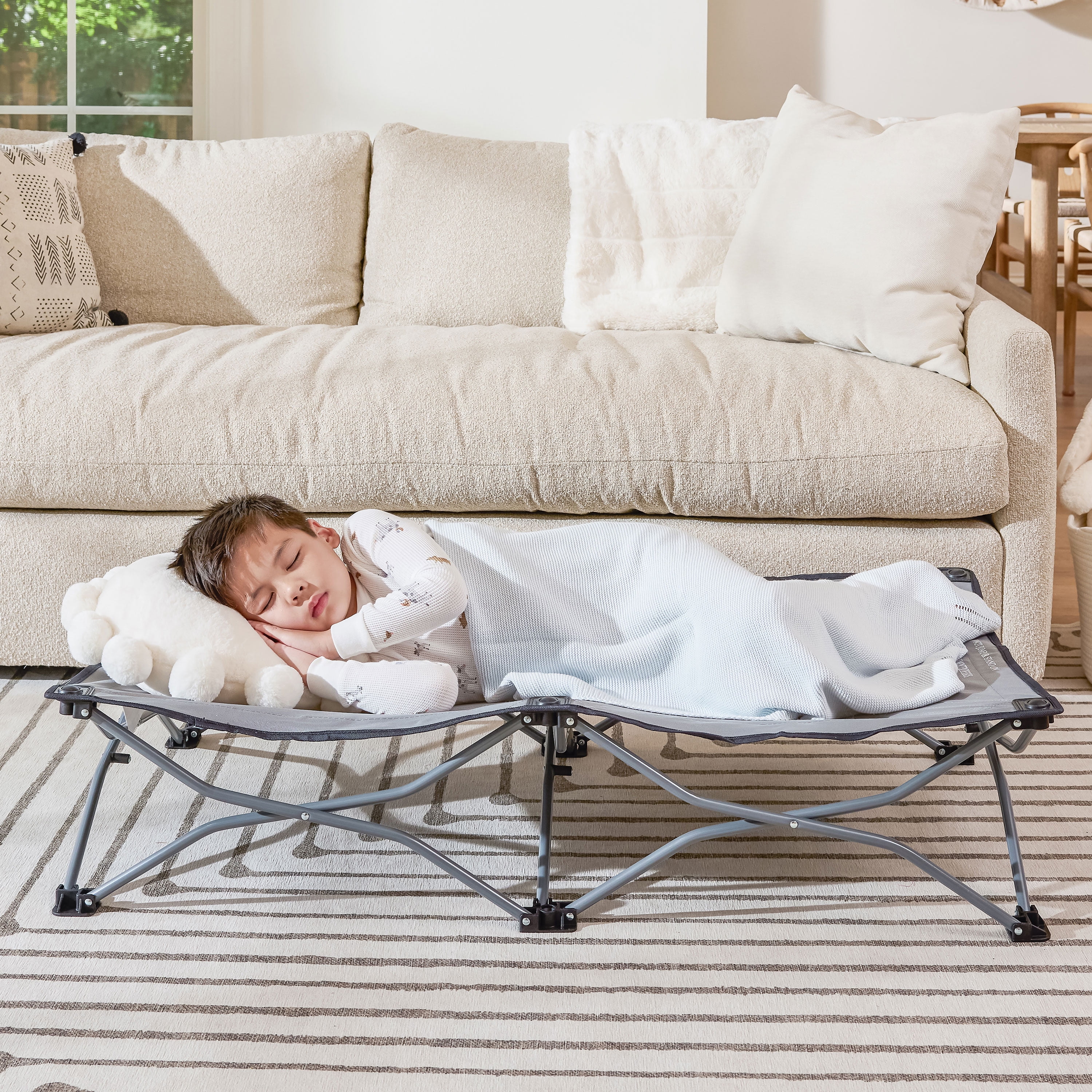 Regalo My Cot Portable Toddler Bed, Lightweight Travel Bed for Kids, Gray