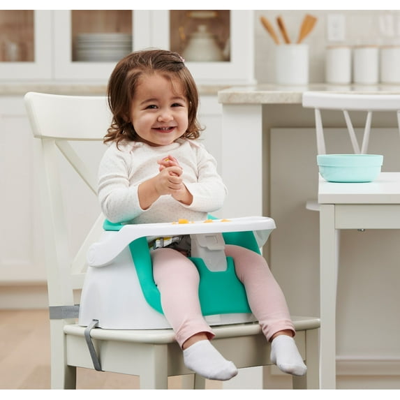 Regalo My Little Seat 2-in-1 Floor & Booster Seat with Removable Tray, Portable Toddler Feeding Seat, Teal, Ages 4-30 Months, Up to 33 lb
