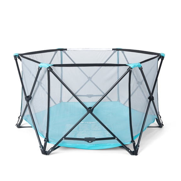 Regalo My Play 6-Panel Portable Play Yard, Indoor & Outdoor, Aqua