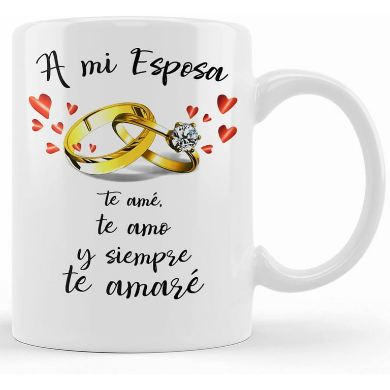 Tazas de Amor de café con Mensajes para Esposa Novia Regalo Aniversario  Cumpleañ