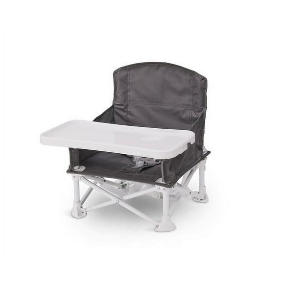 Regalo Portable My Chair Booster Seat, Multi-functional Booster, Up to 37 lb, Attachable Tray, Two Anchoring Straps, Adjustable, Gray, Ages 9 to 36 Months,