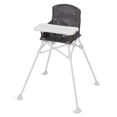 Regalo Portable High Chair, Multi-Functional, 3 Point Harness, Attachable Tray, Up to 45 lb, Ages 6-36 Months, Gray, Ages 6 to 36 Months