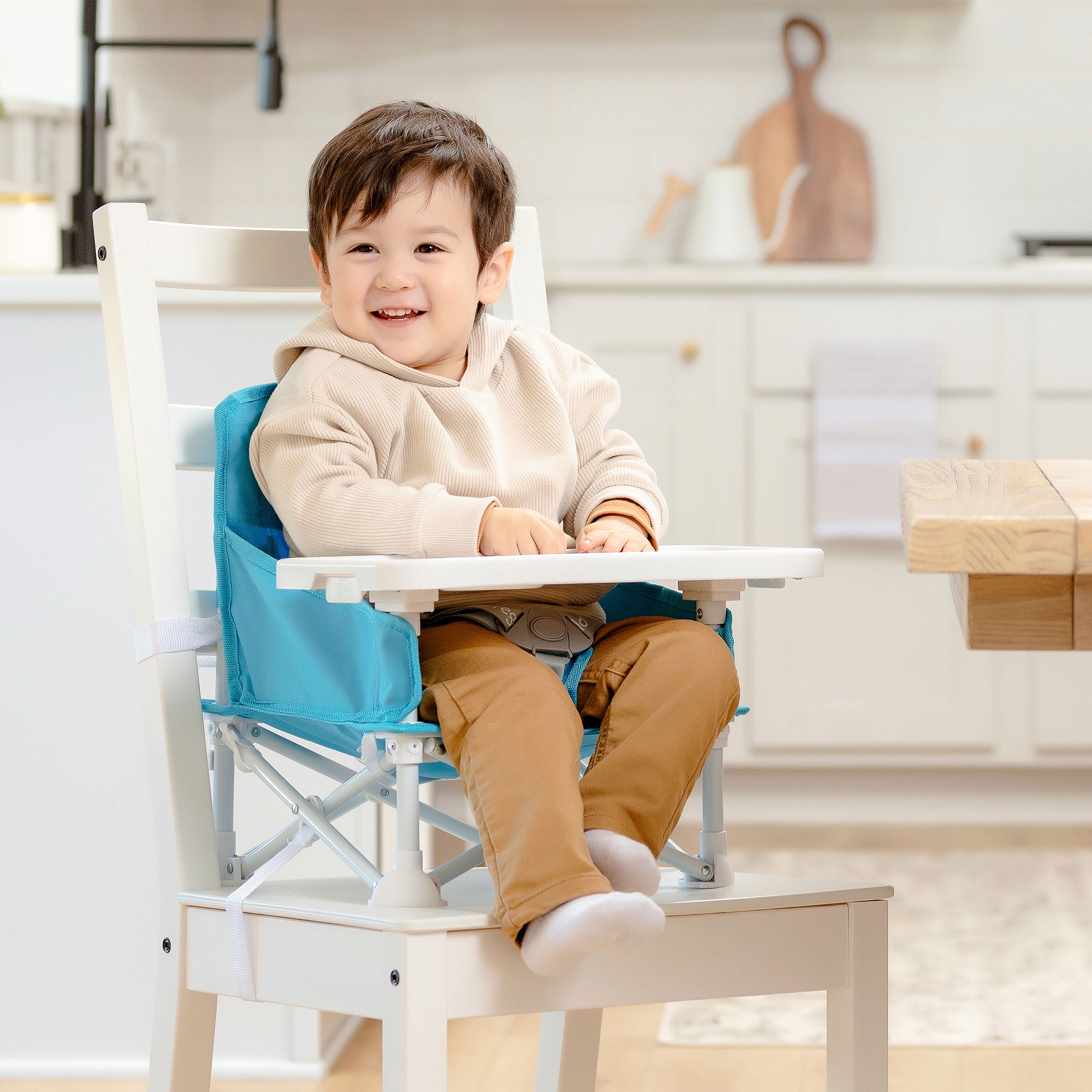 Regalo My Chair Portable Booster Seat with Tray, Aqua Blue, For Ages 9 to 36 Months