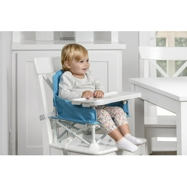 Regalo Portable My Chair Booster Seat, Multi-Functional, Two Anchor Straps, Attachable Tray, Up to 37 lb, Aqua Blue, Ages 9 to 36 Months, Unisex