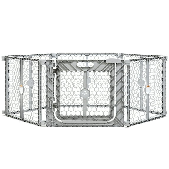 Regalo Gray Superwide Plastic Gate & 2-in-1 Play Yard with Door