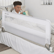 Regalo Extra Long Swing Down Bed Safety Rail for Kids and Toddlers, Metal Frame, White