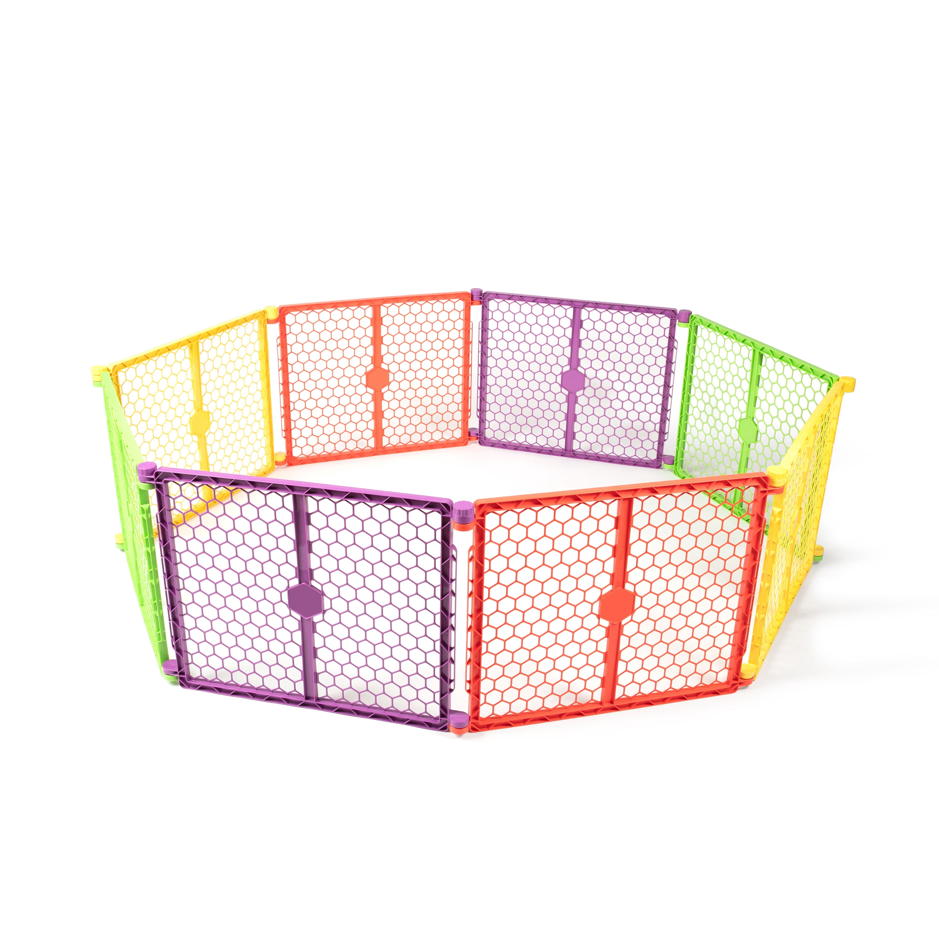 Regalo XL 2-in-1 Baby Safety Gate and Play Yard, Extra-Wide Configurable Panels, 260-Inch Coverage, Ages 6–24 Months, Multi-Color