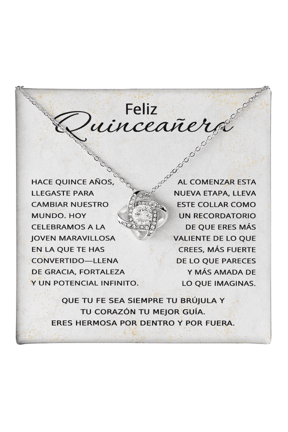 Regalo de Quinceañera - Collar de Cruz Personalizado - Joyería para 15 Años de Papá y Mamá Title: 14K White Gold Finish, Box Choice: Standard Box