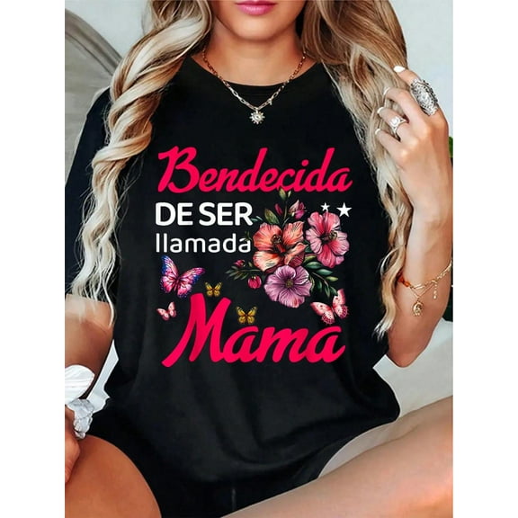 Regalos Para Mama Dia De Las Madre Espanol Camiseta Abuela camiseta - 100% algodón de manga corta, esencial para verano y primavera - Camiseta gráfica impresa para amantes de las camisetas