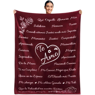 Regalos Para Mujeres , Girlfriend Blanket, Christmas Gifts for Her, Romantic Gifts for Girlfriend 65” x 50” (Red)