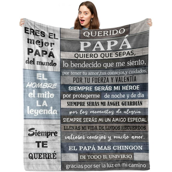 Regalos Para Papa, Regalos Para Papá En Español, Regalo Para Papa De Cumpleaños, Regalo Para El Dia Del Padre, El Mejor Papa Del Mundo, Gifts for Dad, Mexican/Spanish Dad Gift Blanket 50x60 In