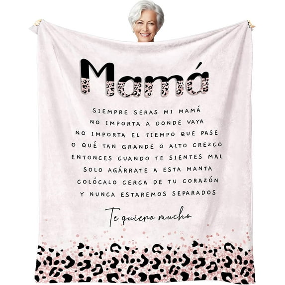 Regalos para Mamá Blanket 50x60 inch, Regalos para Mama En Español, Feliz Dia De Las Madres, Regalos para Mamá Cumpleaños, Gifts for Mom in Spanish, Mom Birthday Gifts from Daughter Son