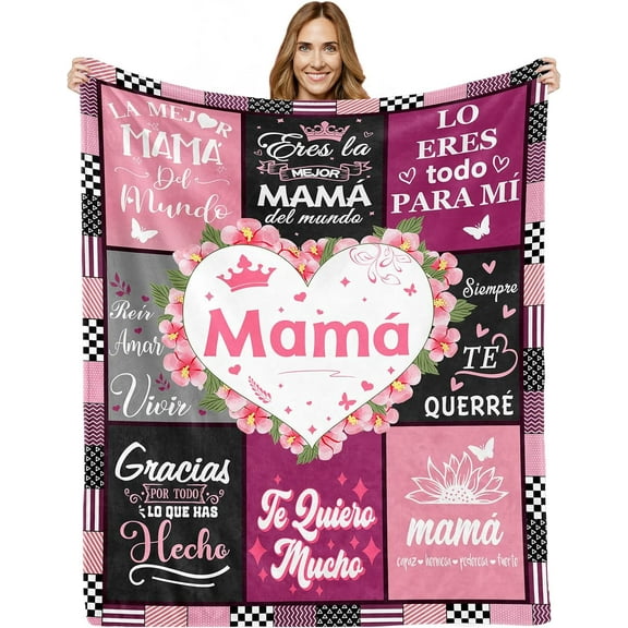 Regalos para Mamá, Regalos para Mama En Español, Birthday Gifts for Mom in Spanish, Feliz Dia De Las Madres, Mom Gifts from Daughter Son, Mom Mama Gifts Blanket 60" x 50"