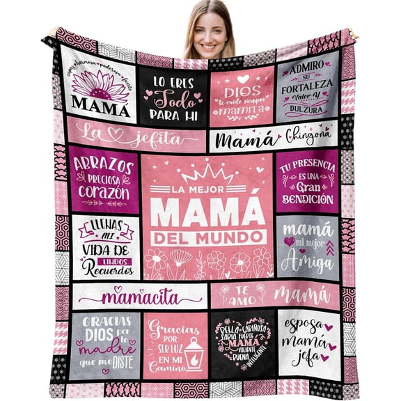 Regalos para Mamá en Navidad Blanket 60" x 50", Regalos para Mamá Cumpleaños, regalo para mama, Birthday Gifts for Mom in Spanish, Mexican Mom Gifts, Spanish Gift for Mom, Regalos Bonitos para Mamá