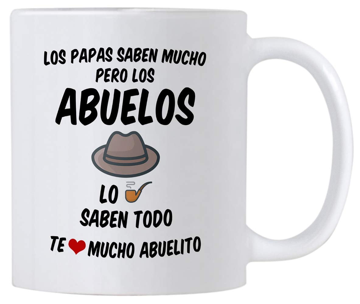 Regalos para el Mejor Abuelo del Mundo. 11 oz Abuelito Coffee Mug. Grandpa  Cups in Spanish. Taza de Regalo de dia del Padre o Cumpleanos. (White) 