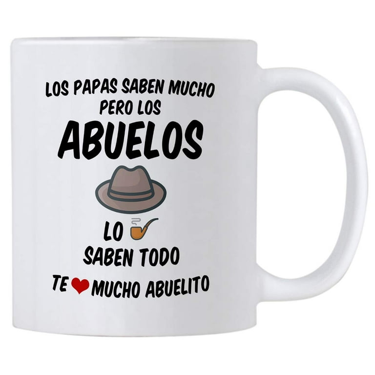 Regalos para el Mejor Abuelo del Mundo. 11 oz Abuelito Coffee Mug. Grandpa  Cups in Spanish. Taza de Regalo de dia del Padre o Cumpleanos. (White) 
