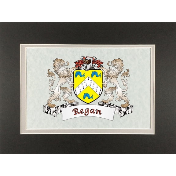 Regan Irish Coat of Arms Print - Frameable 9" x 12"