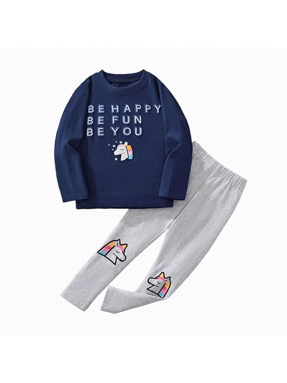 Kids & Toddler Girls Clothes Size 2-8Y, Cotton Long Sleeve Cute Top and Pant Set 2Pcs, Fall Winter Outfit for Toddler Girl