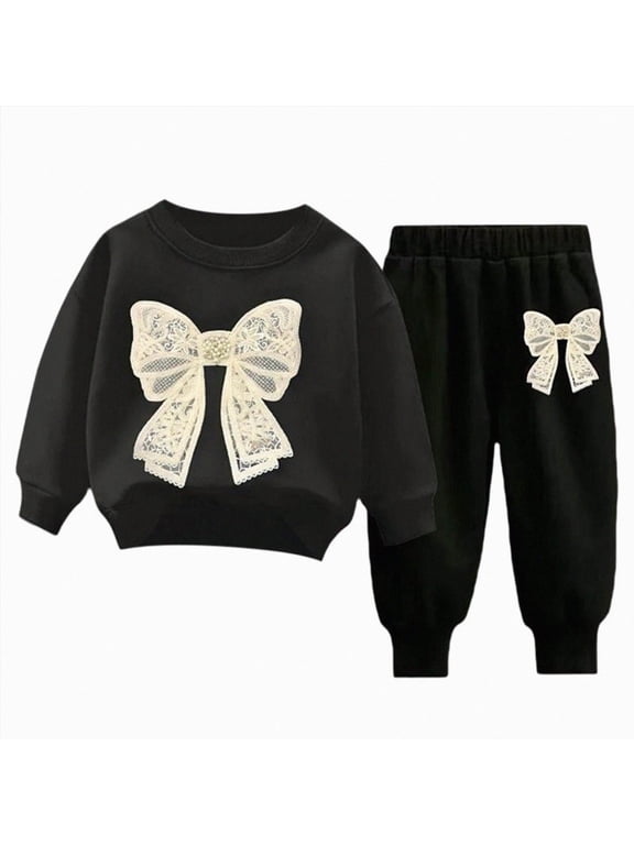 Toddler Girl Clothes Long Sleeve Top and Pants with Pockets Set 2 Piece Kids Girls Fall Winter Outfit Size 4-5 Years