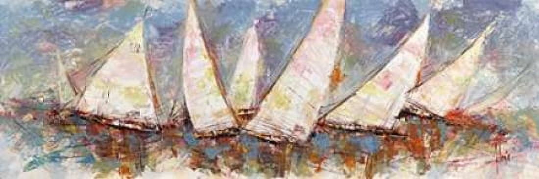 Regata al mattino Canvas Art - Luigi Florio (12 x 36)