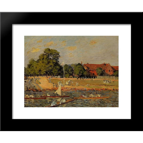 Regata at Hampton Court 20x24 Framed Art Print by Alfred Sisley