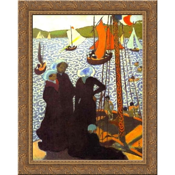 Regata at Perros 24x20 Gold Ornate Wood Framed Canvas Art by Maurice Denis