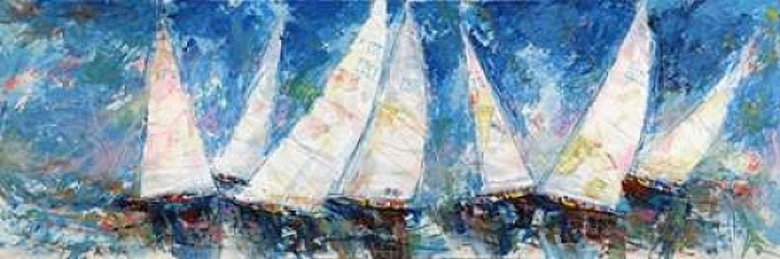 Regata verso sera Canvas Art - Luigi Florio (12 x 36)
