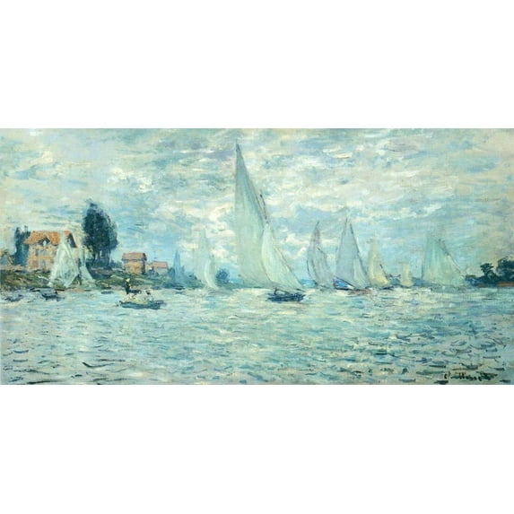 Regatta At Argenteuil Monet - CANVAS OR FINE PRINT WALL ART