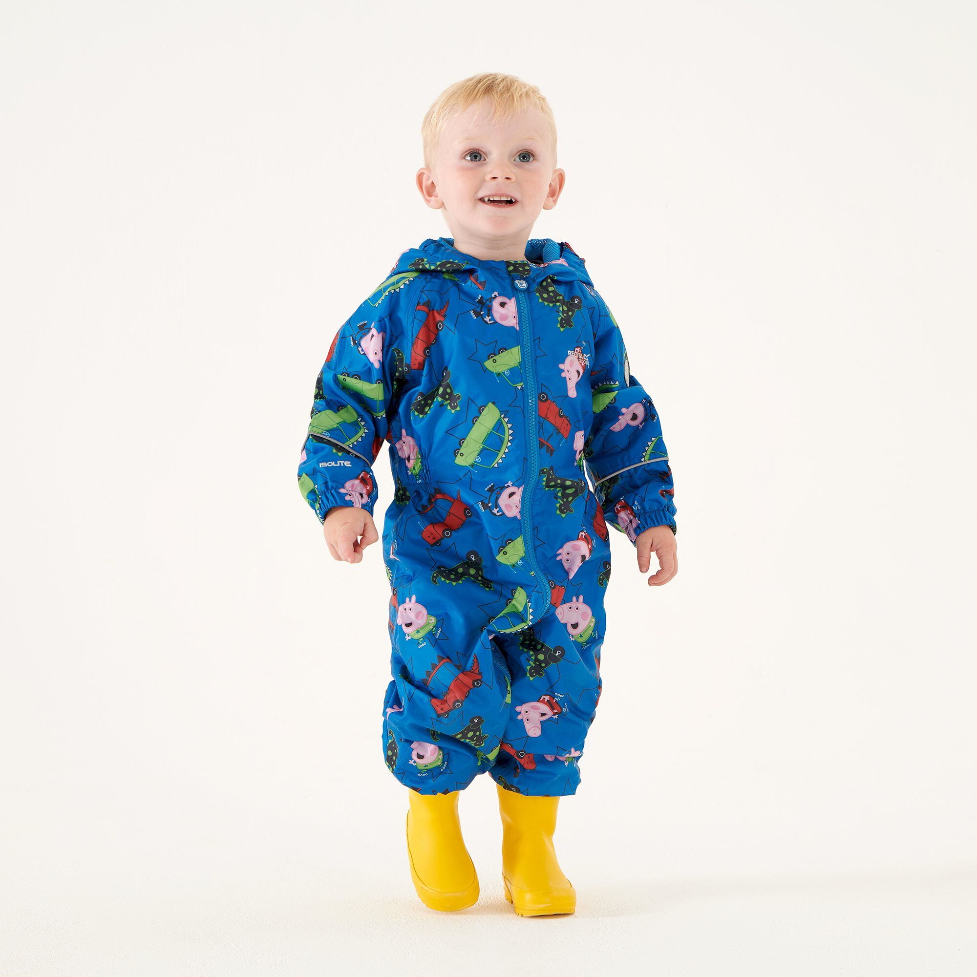 Regatta Boys/Girls Pobble Peppa Pig Dinosaur Waterproof Puddle Suit
