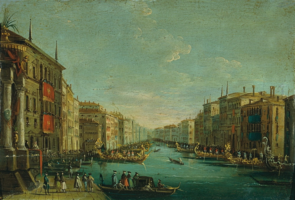 Regatta On The Grand Canal Canvas Art -  (24 x 18)