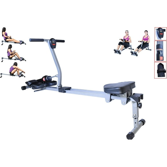 Regatta Rowing Machine Pro Rower Smart Glider 12 Hydraulic Resistance Levels for Full Body Workout Exercise Muscle Cardio Home Gym