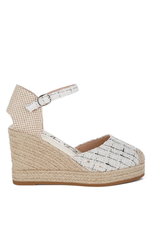 Regatta Tweed Round Toe Woven Womens Wedges