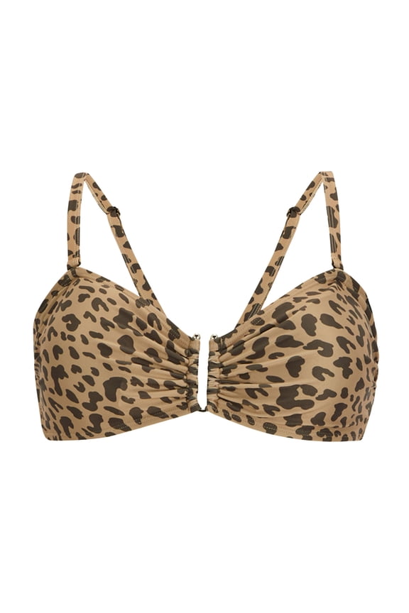 Womens Aceana III Leopard Print Bikini Top