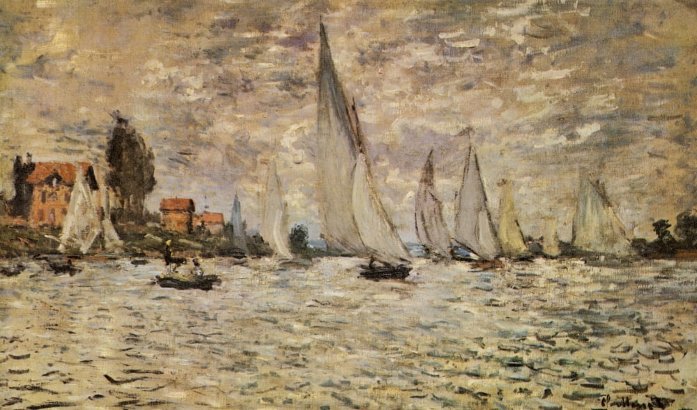 Regatta at Argenteuil 1874 Canvas Art - Claude Monet (18 x 24)