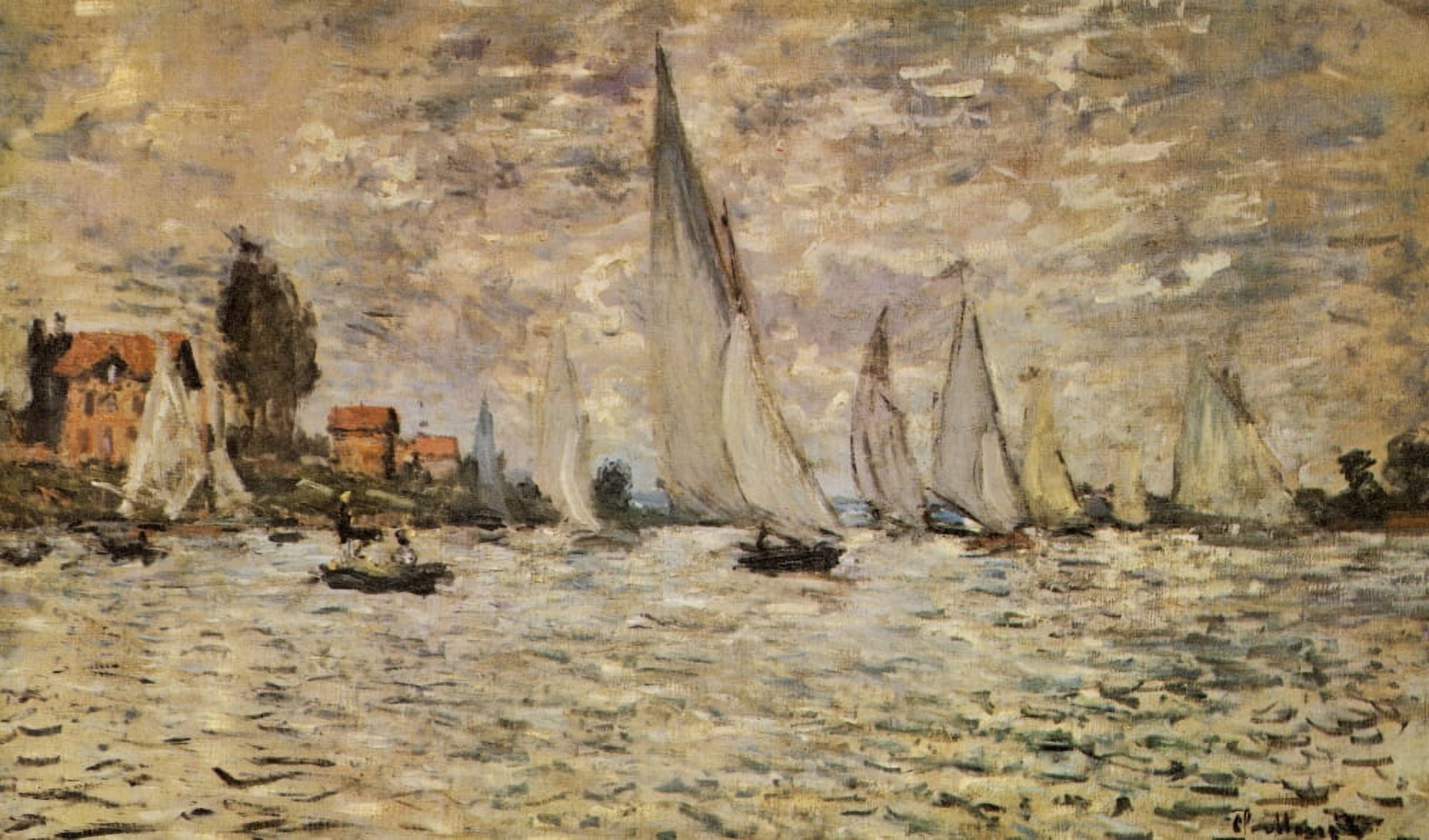 Regatta at Argenteuil 1874 Canvas Art - Claude Monet (24 x 36)