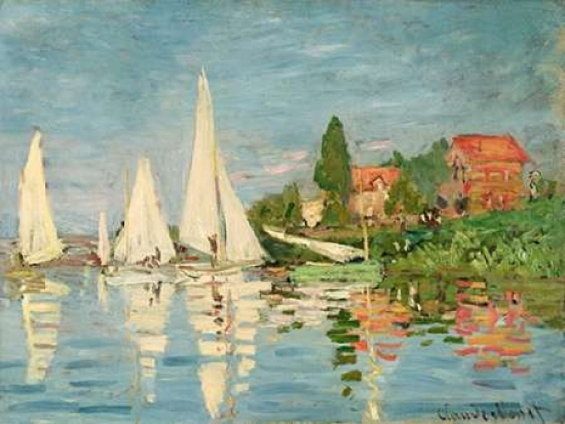 Regatta at Argenteuil Canvas Art - Claude Monet (22 x 28)