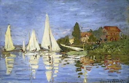 Regatta at Argenteuil Canvas Art - Claude Monet (24 x 36)