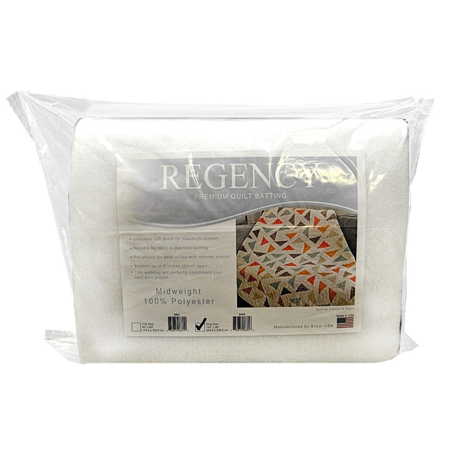 Regency 100% Polyester Premium Quilt Batting 120in x 90in - Walmart.com