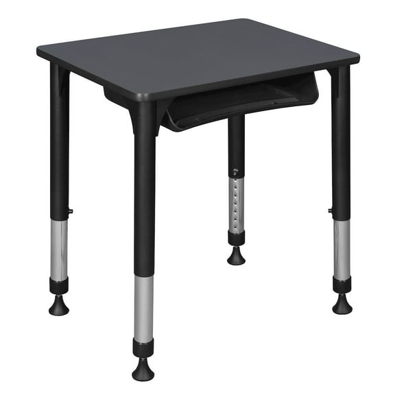 Regency 18.5x26 Rectangle Height Classroom School Desk with Book Storage- Grey