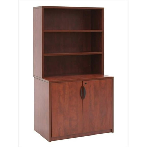Regency 29 In. High Storage Cabinet & Open Hutch - Cherry